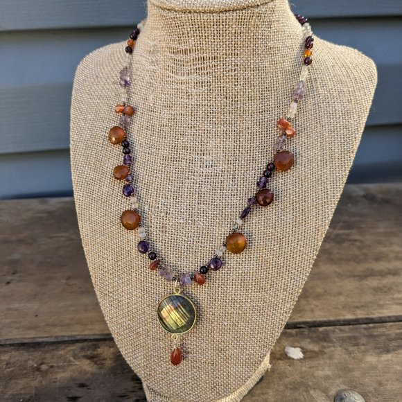 Handmade Briolette Gemstone Labradorite GF Necklace